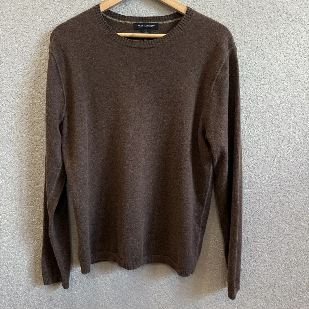 Banana Republic Cotton Cashmere Men's M Long Sleeve Crewneck Sweater